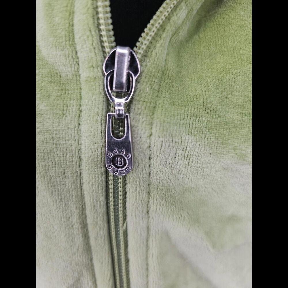 90’s Y2K BCBG Velour Track‎ Jacket VTG Logo Full Zip Coat Grunge Women’s Sz L - Picture 5 of 7